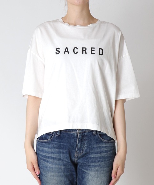 Jines（ジネス）の「SACRED ロゴTシャツ（Tシャツ/カットソー・レディース・ブラウン/ホワイト/ブラック/チャコールグレー・38）」の19枚目の写真
