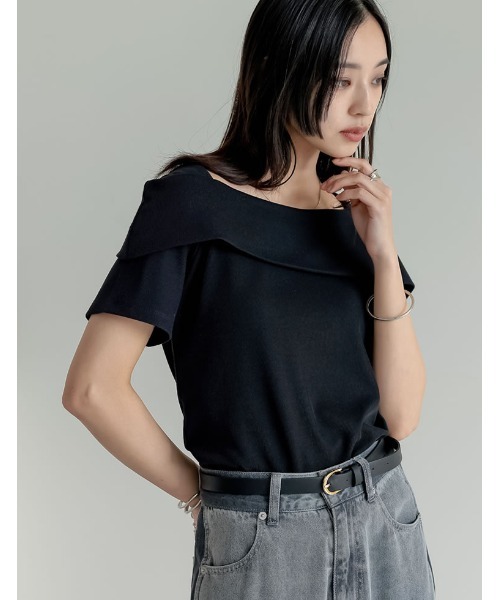 UNCF トップス アシンメトリー ふじあみ お洒落 ブラック UNCF