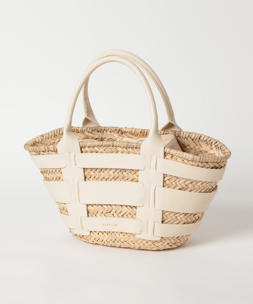 BAYFLOW（ベイフロー）の「PUコンビカゴバッグ（かごバッグ・レディース・ブラック/オフホワイト・FREE）」の7枚目の写真