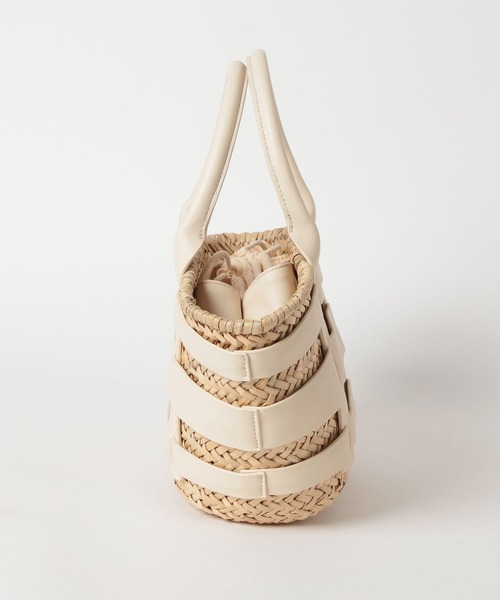 BAYFLOW（ベイフロー）の「PUコンビカゴバッグ（かごバッグ・レディース・ブラック/オフホワイト・FREE）」の9枚目の写真