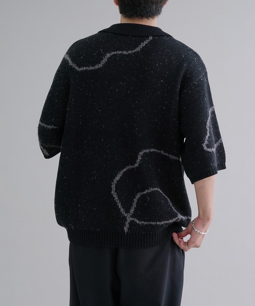 epnok（エプノック）の「ウェーブラインニットポロシャツ（ポロシャツ・メンズ・ダークブルー/グレイッシュベージュ/ベージュ/ダークブラック/アッシュグレー・SMALL/MEDIUM/LARGE）」の15枚目の写真