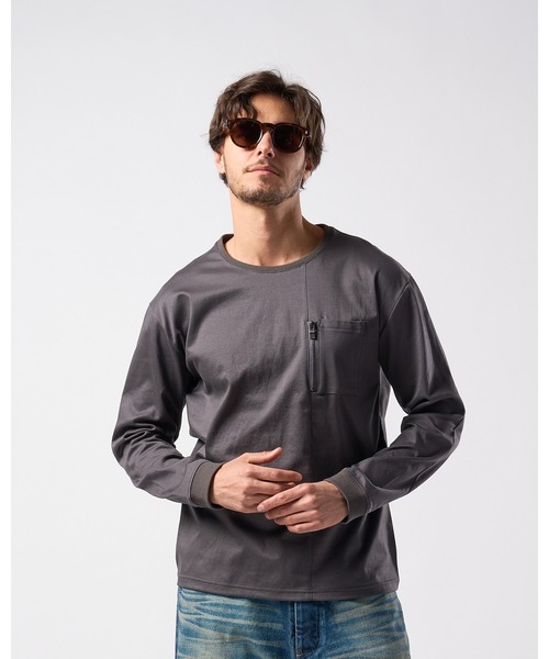 wjk（ダヴルジェイケイ）の「zip-pocket L/S（Tシャツ/カットソー・メンズ・ホワイト/ダークグレー/ブラック・SMALL/MEDIUM/LARGE/X-LARGE）」の3枚目の写真