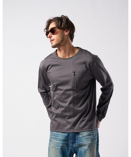 wjk（ダヴルジェイケイ）の「zip-pocket L/S（Tシャツ/カットソー・メンズ・ホワイト/ダークグレー/ブラック・SMALL/MEDIUM/LARGE/X-LARGE）」の18枚目の写真