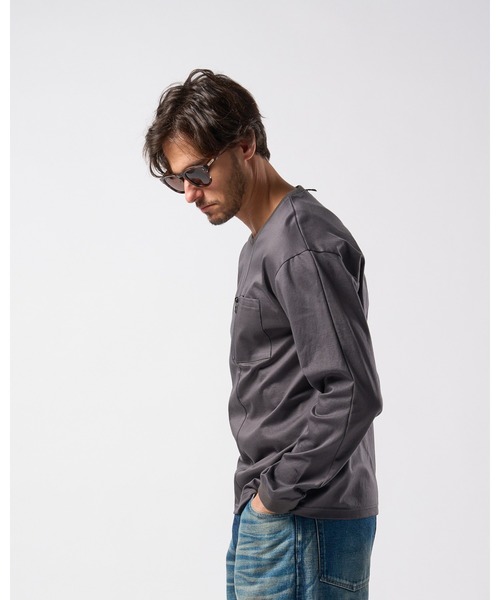 wjk（ダヴルジェイケイ）の「zip-pocket L/S（Tシャツ/カットソー・メンズ・ホワイト/ダークグレー/ブラック・SMALL/MEDIUM/LARGE/X-LARGE）」の19枚目の写真