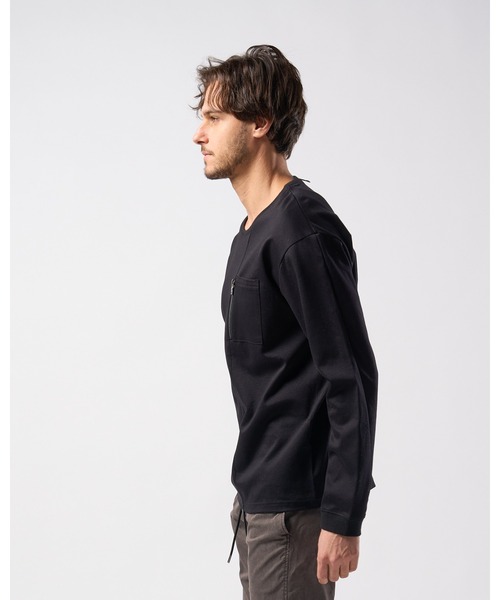 wjk（ダヴルジェイケイ）の「zip-pocket L/S（Tシャツ/カットソー・メンズ・ホワイト/ダークグレー/ブラック・SMALL/MEDIUM/LARGE/X-LARGE）」の5枚目の写真