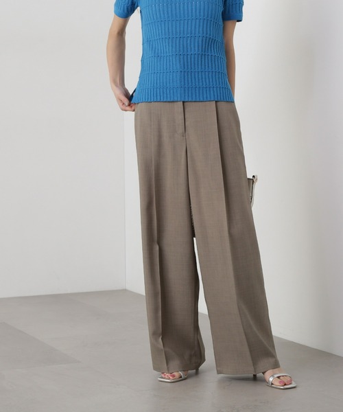 N.（N. Natural Beauty Basic）（エヌエヌナチュラルビューティーベーシック）の「【PS/低身長サイズ】リネンライクタックパンツ（その他パンツ・レディース・グレイッシュベージュ/ベージュ/ブラウン・SMALL/MEDIUM/PS）」の2枚目の写真