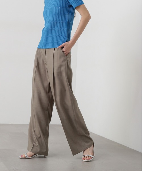 N.（N. Natural Beauty Basic）（エヌエヌナチュラルビューティーベーシック）の「【PS/低身長サイズ】リネンライクタックパンツ（その他パンツ・レディース・グレイッシュベージュ/ベージュ/ブラウン・SMALL/MEDIUM/PS）」の6枚目の写真