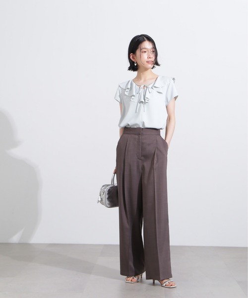 N.（N. Natural Beauty Basic）（エヌエヌナチュラルビューティーベーシック）の「【PS/低身長サイズ】リネンライクタックパンツ（その他パンツ・レディース・グレイッシュベージュ/ベージュ/ブラウン・SMALL/MEDIUM/PS）」の4枚目の写真