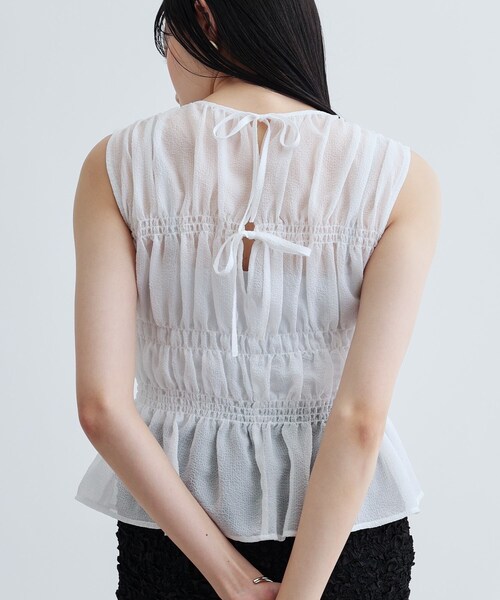 GALLEST（ギャレスト）の「ワッシャーティアードブラウス（シャツ/ブラウス・レディース・ホワイト/ブラック/ピンク・38）」の2枚目の写真