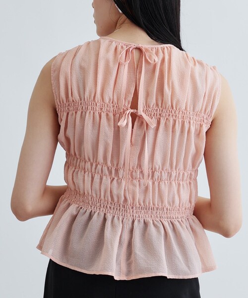 GALLEST（ギャレスト）の「ワッシャーティアードブラウス（シャツ/ブラウス・レディース・ホワイト/ブラック/ピンク・38）」の9枚目の写真