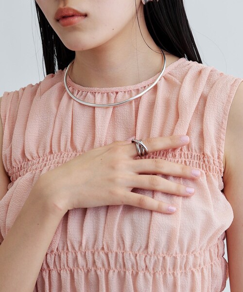 GALLEST（ギャレスト）の「ワッシャーティアードブラウス（シャツ/ブラウス・レディース・ホワイト/ブラック/ピンク・38）」の11枚目の写真