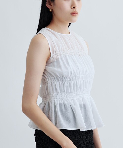 GALLEST（ギャレスト）の「ワッシャーティアードブラウス（シャツ/ブラウス・レディース・ホワイト/ブラック/ピンク・38）」の16枚目の写真