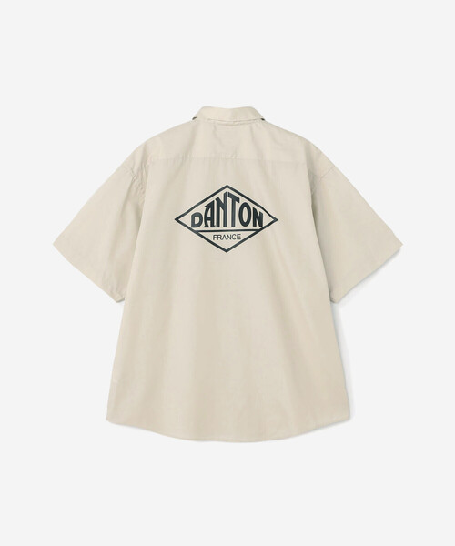 DANTON ダントン ワークシャツ ベージュ DANTON | バックロゴ 半袖ワークシャツ MEN（シャツ/ブラウス