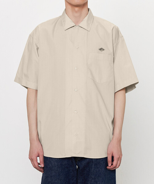 新品【DANTON】半袖シャツ　34サイズ DANTON/ダントン】 丸襟OX半袖 チェック/ストライプ シャツ #JD