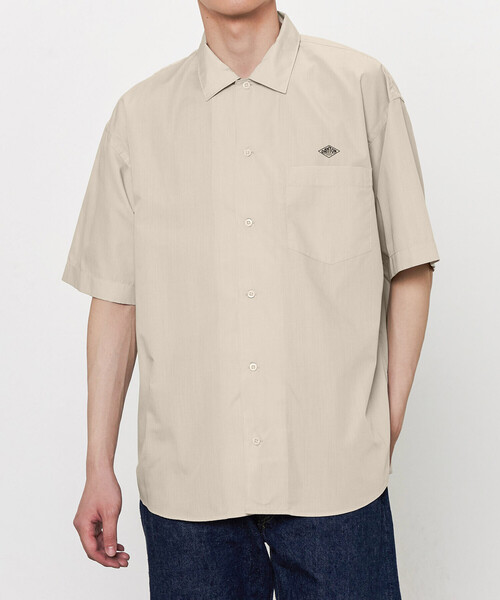 DANTON ダントン ワークシャツ ベージュ DANTON | バックロゴ 半袖ワークシャツ MEN（シャツ/ブラウス