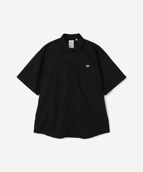 ハ*ナ様 ダントンDANTON ブラック半袖シャツ スタンドカラー36 DANTON | バックロゴ 半袖ワークシャツ MEN(シャツ/ブラウス