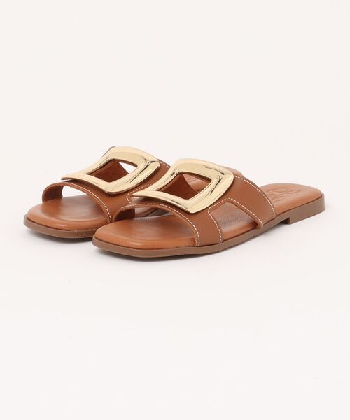 inter-chaussures(インターショシュール)の「【Oh my Sandals】スクエアトウフラットバックルサンダル(E52303)(サンダル・レディース・ライトグリーン/ブラウン/ライトベージュ・35/36/37/38)」の7枚目の写真
