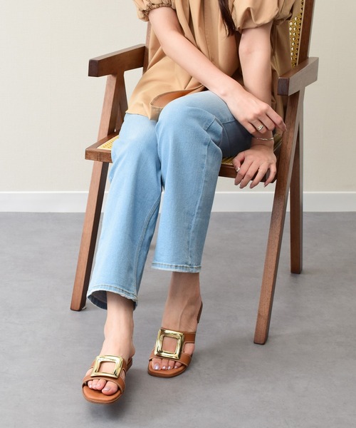 inter-chaussures(インターショシュール)の「【Oh my Sandals】スクエアトウフラットバックルサンダル(E52303)(サンダル・レディース・ライトグリーン/ブラウン/ライトベージュ・35/36/37/38)」の12枚目の写真