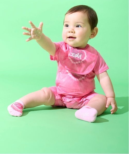 X-girl Stages（エックスガールステージス）の「ハートタイダイショートオール（ロンパース・キッズ・カラフル/ピンク・70cm）」の15枚目の写真