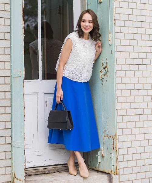 Viaggio Blu(ビアッジョブルー)の「ドライシアーシャンブレースカート≪手洗い可能≫(スカート・レディース・ブルー系その他/ホワイト/ネイビー/ブラック・M/XS/S/L)」の19枚目の写真