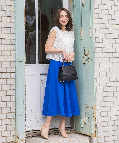 Viaggio Blu(ビアッジョブルー)の「ドライシアーシャンブレースカート≪手洗い可能≫(スカート・レディース・ブルー系その他/ホワイト/ネイビー/ブラック・M/XS/S/L)」の18枚目の写真