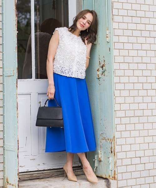 Viaggio Blu(ビアッジョブルー)の「ドライシアーシャンブレースカート≪手洗い可能≫(スカート・レディース・ブルー系その他/ホワイト/ネイビー/ブラック・M/XS/S/L)」の17枚目の写真