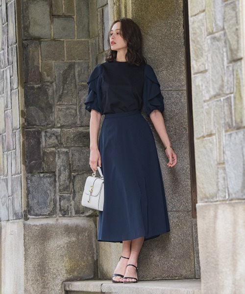 Viaggio Blu(ビアッジョブルー)の「ドライシアーシャンブレースカート≪手洗い可能≫(スカート・レディース・ブルー系その他/ホワイト/ネイビー/ブラック・M/XS/S/L)」の9枚目の写真