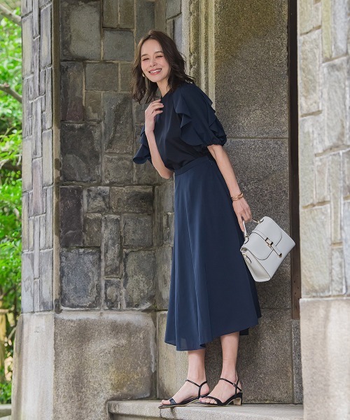 Viaggio Blu(ビアッジョブルー)の「ドライシアーシャンブレースカート≪手洗い可能≫(スカート・レディース・ブルー系その他/ホワイト/ネイビー/ブラック・M/XS/S/L)」の12枚目の写真