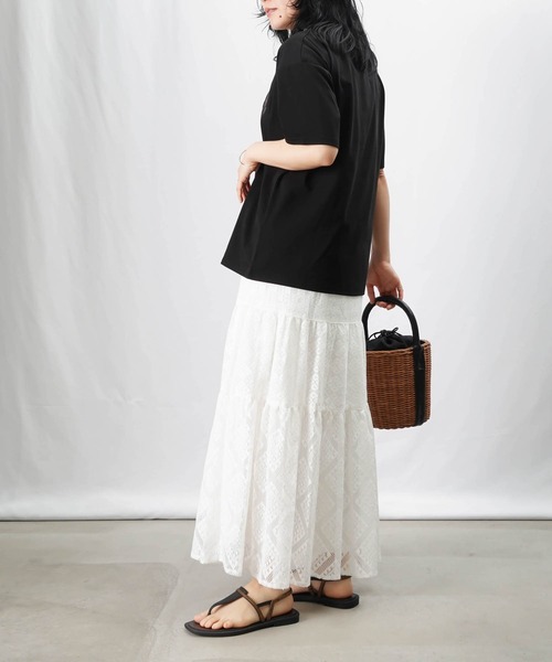 LUCA/LADY LUCK LUCA（ルカ/レディラックルカ）の「LC/LLL アートロゴ刺繍Tシャツ（Tシャツ/カットソー・レディース・ブラック/カーキ/オフホワイト・FREE）」の8枚目の写真