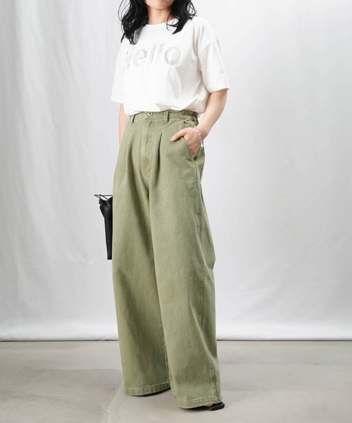 LUCA/LADY LUCK LUCA（ルカ/レディラックルカ）の「LC/LLL アートロゴ刺繍Tシャツ（Tシャツ/カットソー・レディース・ブラック/カーキ/オフホワイト・FREE）」の11枚目の写真