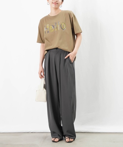 LUCA - LUCA/LADYLUCKLUCA 新品裾巾広シンプルロングTシャツ LC/LLL 【新色追加】シルケットスリットカットソー / バック