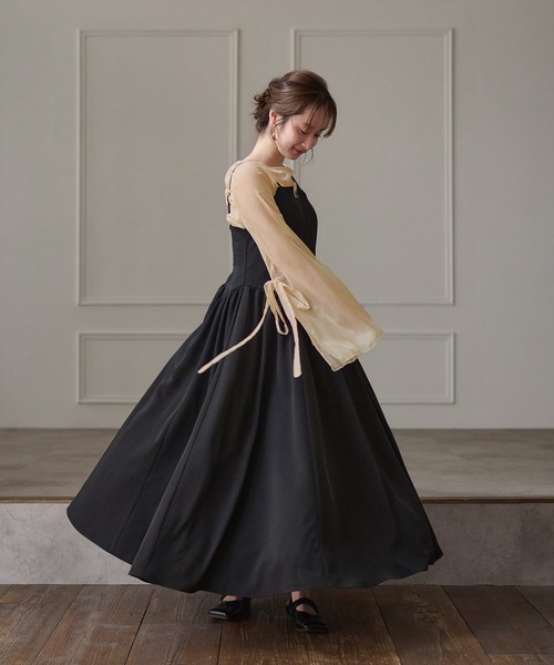mideal（マイディール）の「2way sheer flare sleeves ribbon tops / 2wayシアーフレアスリーブリボントップス（シャツ/ブラウス・レディース・アイボリー/ブルーグレー/ミント/ピンク・FREE）」の6枚目の写真