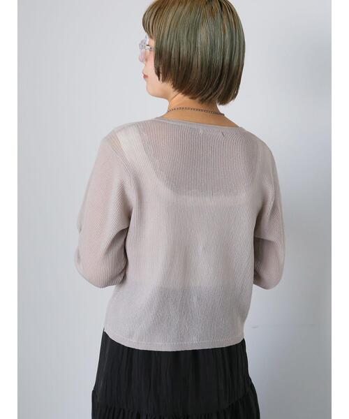 ehka sopo(エヘカソポ)の「ワンポイント刺繍リブカーディガン(カーディガン/ボレロ・レディース・ブルー/グレー/キナリ/ピンク・F)」の10枚目の写真