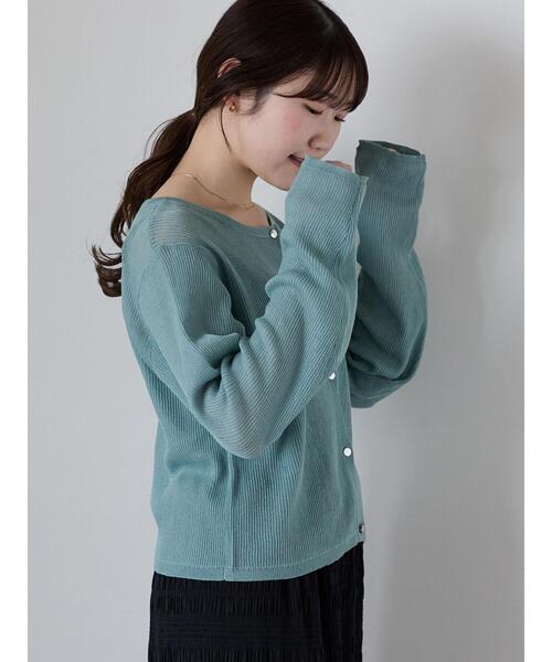 ehka sopo(エヘカソポ)の「ワンポイント刺繍リブカーディガン(カーディガン/ボレロ・レディース・ブルー/グレー/キナリ/ピンク・F)」の12枚目の写真