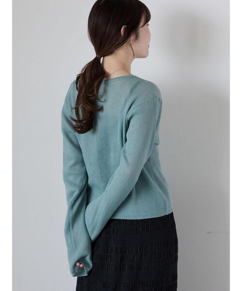 ehka sopo(エヘカソポ)の「ワンポイント刺繍リブカーディガン(カーディガン/ボレロ・レディース・ブルー/グレー/キナリ/ピンク・F)」の13枚目の写真