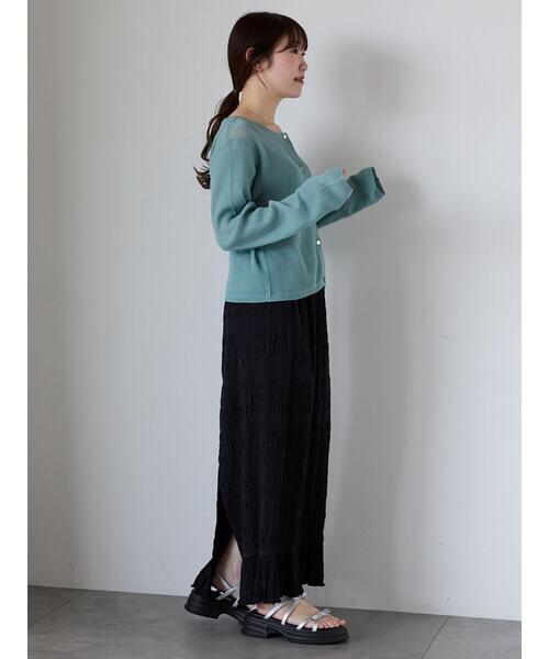 ehka sopo(エヘカソポ)の「ワンポイント刺繍リブカーディガン(カーディガン/ボレロ・レディース・ブルー/グレー/キナリ/ピンク・F)」の16枚目の写真