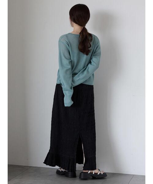 ehka sopo(エヘカソポ)の「ワンポイント刺繍リブカーディガン(カーディガン/ボレロ・レディース・ブルー/グレー/キナリ/ピンク・F)」の17枚目の写真