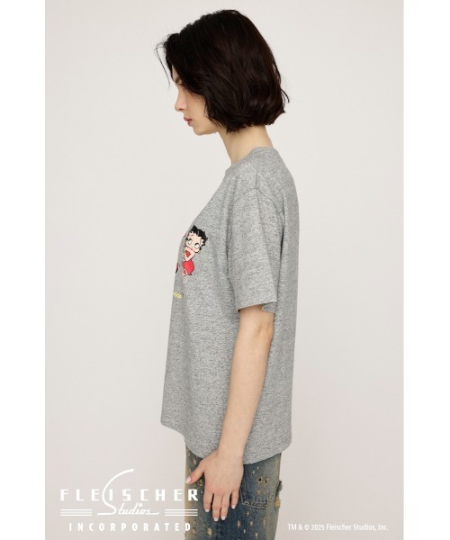BETTY BOOP(ベティ・ブープ)の「Betty Boop x SLY EYELET T/SH ベティブープ スライ アイレット Tシャツ 夏服 半袖 キャラクター(Tシャツ/カットソー・レディース・ライトブラック/杢グレー・FREE)」の13枚目の写真
