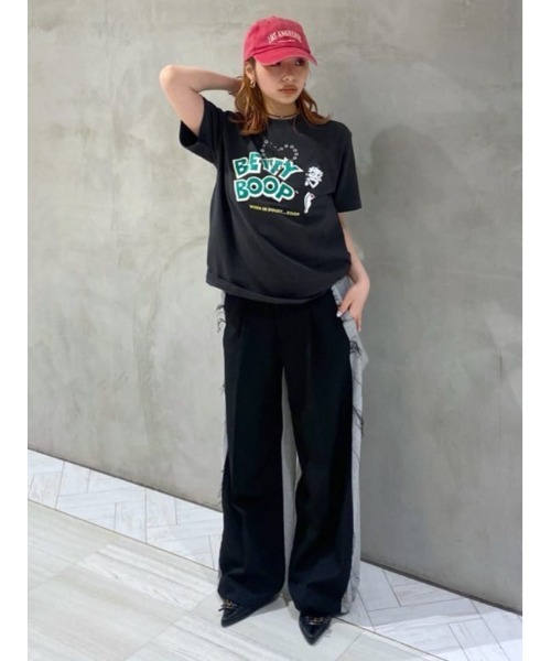 tシャツ Betty Boop x SLY EYELET T/SH ベティブープ スライ アイレット ティーシャツ 夏服 半袖 レディース Betty Boop x SLY EYELET T/SH ベティブープ スライ アイレット