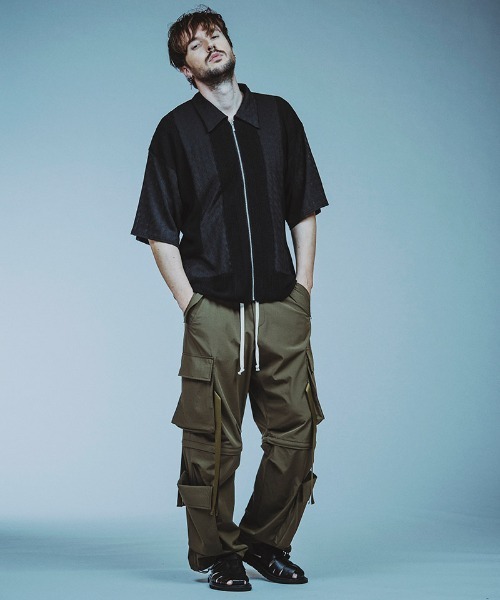 NO ID.（ノーアイディ）の「mp13792- ｲｰｼﾞｰﾜｲﾄﾞﾃｸﾉPT カーゴパンツ（カーゴパンツ・メンズ・ライトグレー/カーキ/ブラック・1/2）」の7枚目の写真