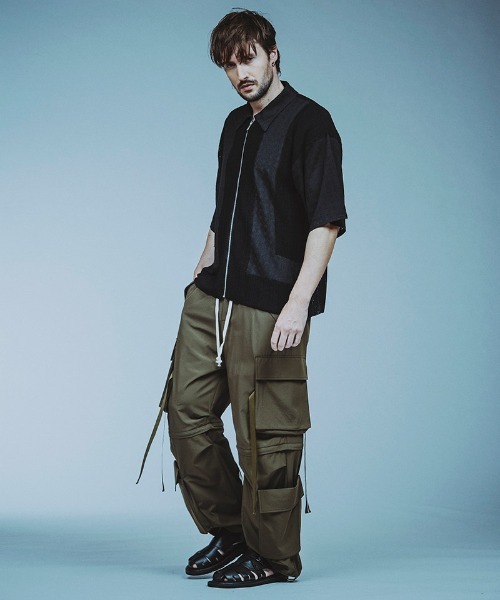 NO ID.（ノーアイディ）の「mp13792- ｲｰｼﾞｰﾜｲﾄﾞﾃｸﾉPT カーゴパンツ（カーゴパンツ・メンズ・ライトグレー/カーキ/ブラック・1/2）」の8枚目の写真