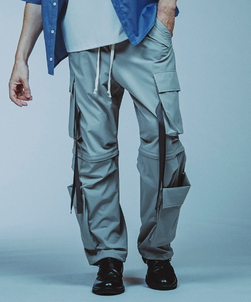 NO ID.（ノーアイディ）の「mp13792- ｲｰｼﾞｰﾜｲﾄﾞﾃｸﾉPT カーゴパンツ（カーゴパンツ・メンズ・ライトグレー/カーキ/ブラック・1/2）」の9枚目の写真