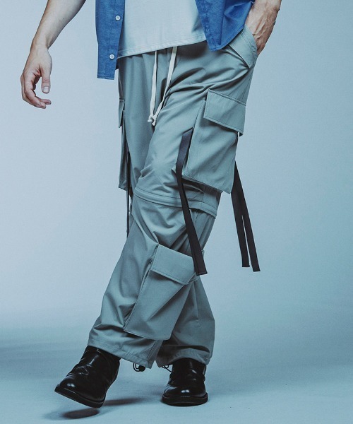 NO ID.（ノーアイディ）の「mp13792- ｲｰｼﾞｰﾜｲﾄﾞﾃｸﾉPT カーゴパンツ（カーゴパンツ・メンズ・ライトグレー/カーキ/ブラック・1/2）」の10枚目の写真