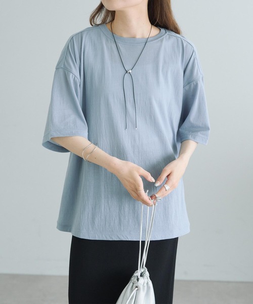 tシャツ コットンナイロンシアーオーバーTシャツ レディース セール】コットンナイロンシアーオーバーTシャツ（Tシャツ