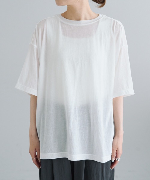 コットンナイロンシアーオーバーTシャツ（Tシャツ/カットソー