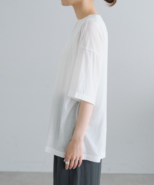 セール】コットンナイロンシアーオーバーTシャツ（Tシャツ