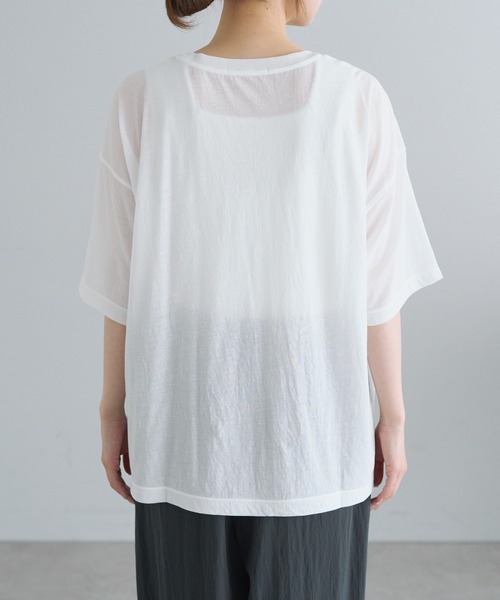 セール】コットンナイロンシアーオーバーTシャツ（Tシャツ