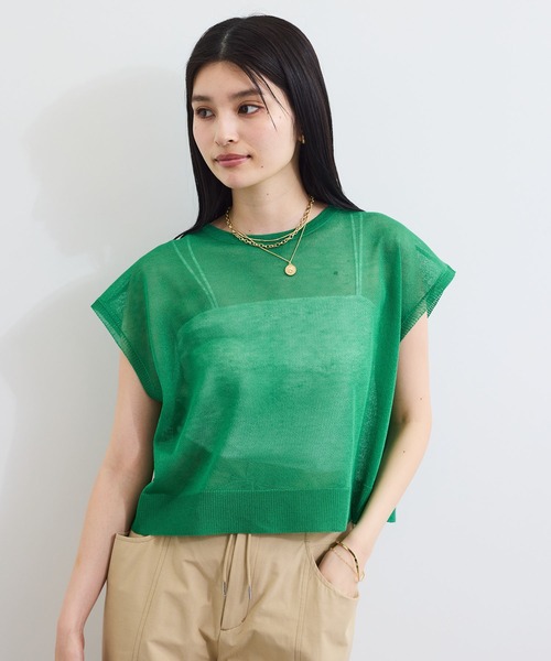 walenode ウォッシャブルシルクシアーニットT Washable silk Sheer knit T-shirts(1 BLACK): walenode: MENS