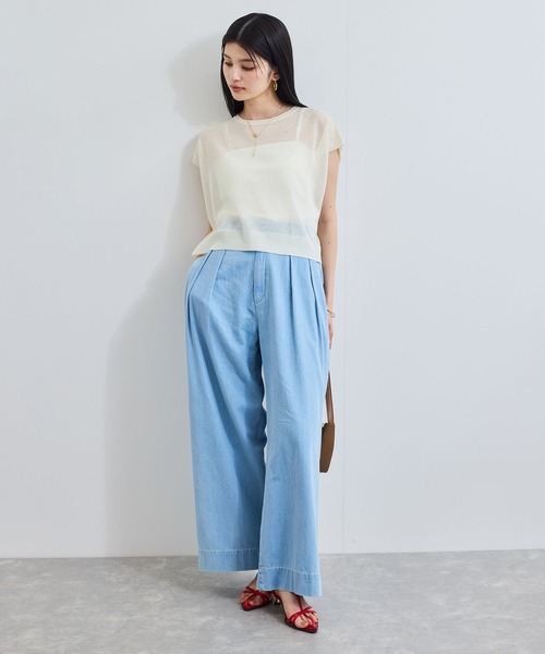 夏トク価格】ドライタッチシアーニットトップス（ニット