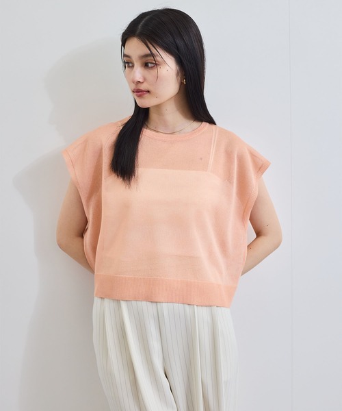 B5465■エストネーション ドライタッチ シアーニットトッパー L メンズ ESTNATION / シアーニットトッパー｜ESTNATION ONLINE STORE